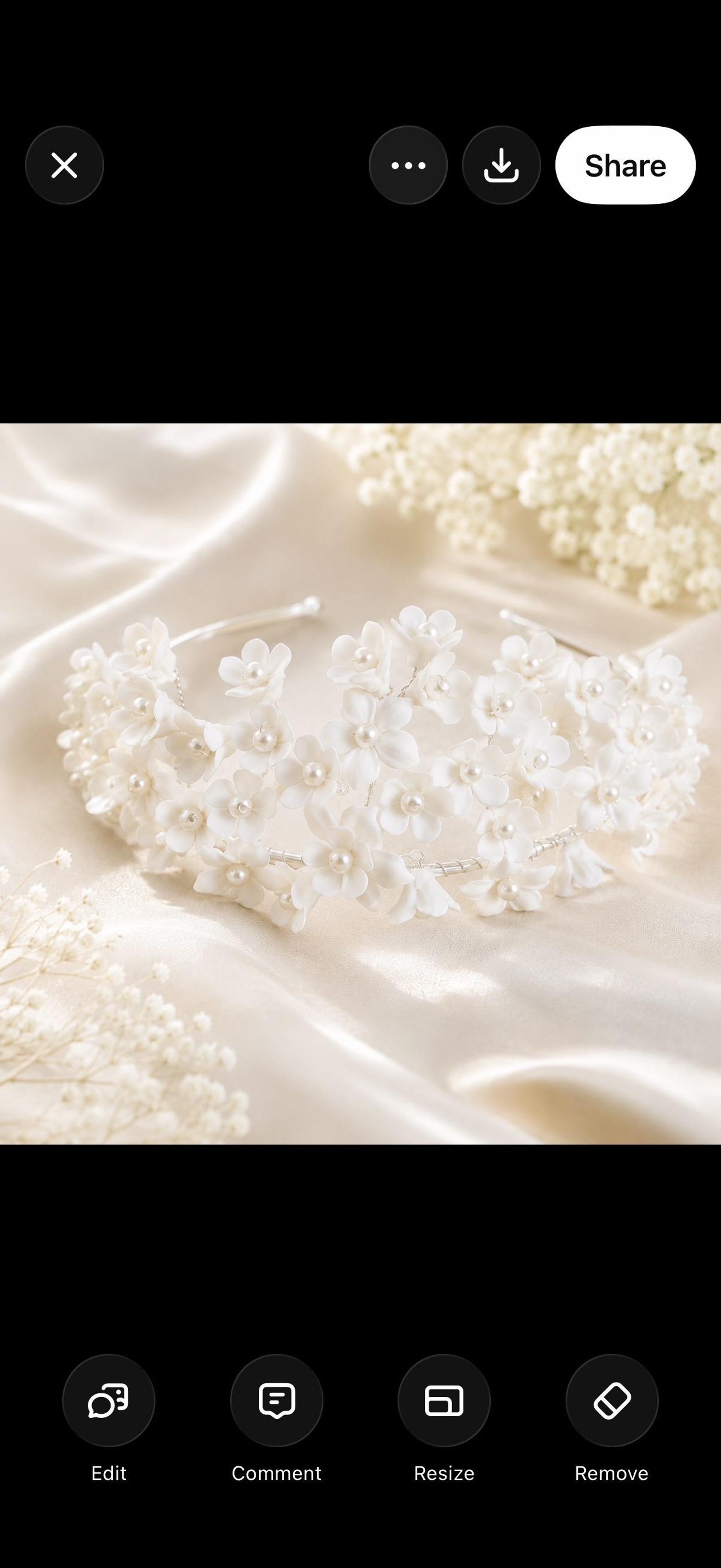 Bridal Headband Flower Pearl Wedding Floral Crown